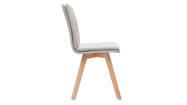 Chaises Scandinaves En Tissu Naturel Et Bois Clair Massif (lot De 2) THEA soldes en ligne 5
