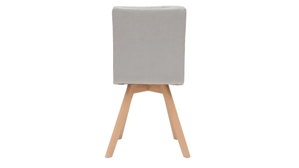 Chaises Scandinaves En Tissu Naturel Et Bois Clair Massif (lot De 2) THEA soldes en ligne 6