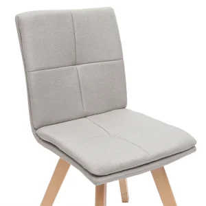 Chaises Scandinaves En Tissu Naturel Et Bois Clair Massif (lot De 2) THEA soldes en ligne 21