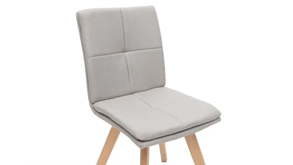 Chaises Scandinaves En Tissu Naturel Et Bois Clair Massif (lot De 2) THEA soldes en ligne 7