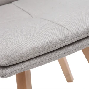 Chaises Scandinaves En Tissu Naturel Et Bois Clair Massif (lot De 2) THEA soldes en ligne 23