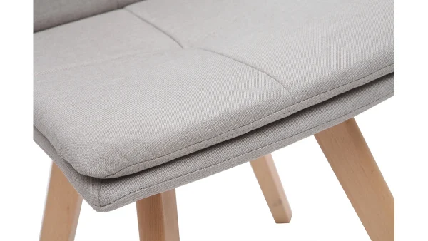 Chaises Scandinaves En Tissu Naturel Et Bois Clair Massif (lot De 2) THEA soldes en ligne 8