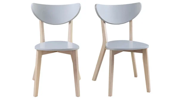 Chaises Scandinaves Gris Et Bois Clair (lot De 2) LEENA 1