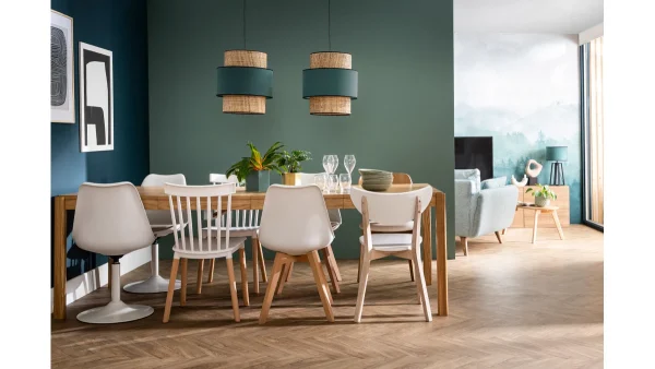 Chaises Scandinaves Gris Et Bois Clair (lot De 2) LEENA 8