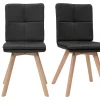 Chaises Scandinaves Gris Foncé Et Bois Clair Massif (lot De 2) THEA Réductions 37
