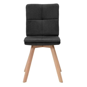 Chaises Scandinaves Gris Foncé Et Bois Clair Massif (lot De 2) THEA Réductions 11