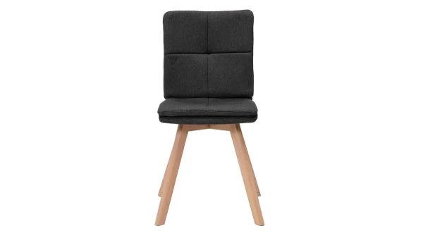 Chaises Scandinaves Gris Foncé Et Bois Clair Massif (lot De 2) THEA Réductions 3