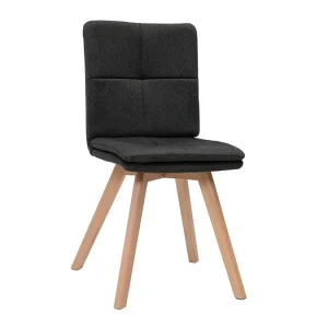 Chaises Scandinaves Gris Foncé Et Bois Clair Massif (lot De 2) THEA Réductions 13