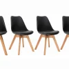 Chaises Scandinaves Noir Et Bois Clair (lot De 4) PAULINE 32