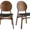 Chaises Scandinaves Noyer Et Polyuréthane Noir (lot De 2) ELTON 23