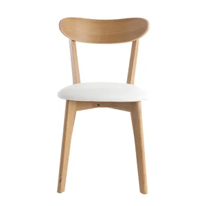 Chaises Vintage Bois Clair Chêne Et Blanc (lot De 2) DOVE 12