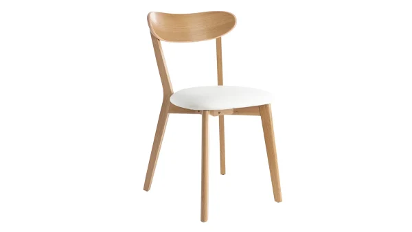 Chaises Vintage Bois Clair Chêne Et Blanc (lot De 2) DOVE 4