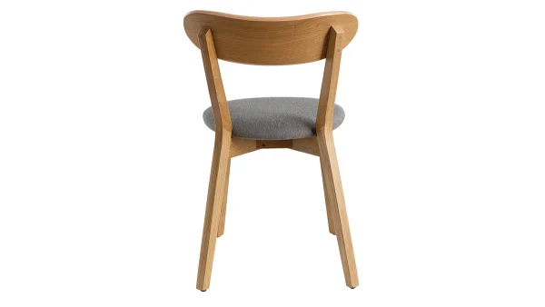 mode pas cher Chaises Vintage Bois Clair Chêne Et Tissu Gris (lot De 2) DOVE 6