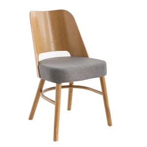 vente en ligne Chaises Vintage Bois Clair Chêne Et Tissu Gris (lot De 2) EDITO 14