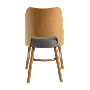 vente en ligne Chaises Vintage Bois Clair Chêne Et Tissu Gris (lot De 2) EDITO 18