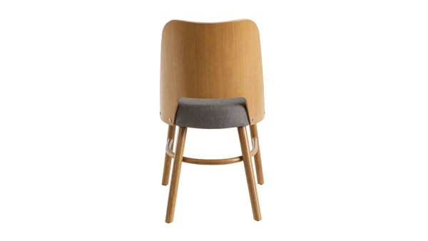 vente en ligne Chaises Vintage Bois Clair Chêne Et Tissu Gris (lot De 2) EDITO 6