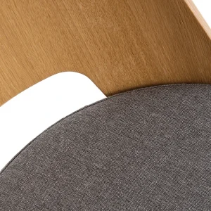 vente en ligne Chaises Vintage Bois Clair Chêne Et Tissu Gris (lot De 2) EDITO 20