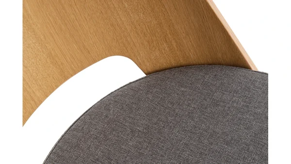vente en ligne Chaises Vintage Bois Clair Chêne Et Tissu Gris (lot De 2) EDITO 7
