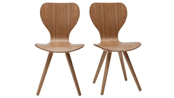 mode Chaises Vintage Bois Clair (lot De 2) NORDECO 1