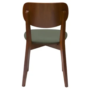 Top ventes Chaises Vintage Bois Foncé Et Assises En Tissu Kaki (lot De 2) LUCIA 17