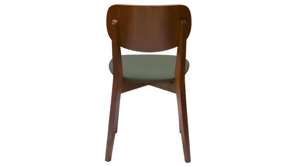 Top ventes Chaises Vintage Bois Foncé Et Assises En Tissu Kaki (lot De 2) LUCIA 6