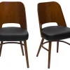 Chaises Vintage Bois Foncé Et Assises Noires (lot De 2) EDITO 20