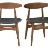officiel Chaises Vintage Bois Foncé Et Noir (lot De 2) WALFORD 34