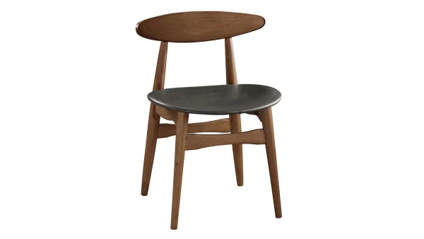 magasins pas chers Chaises Vintage Bois Foncé Et Noir (lot De 2) WALFORD 4
