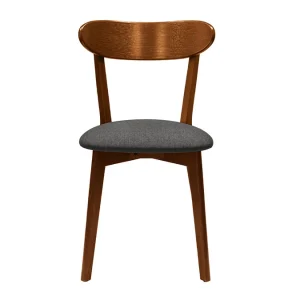 Protections acheteurs Chaises Vintage Bois Foncé Et Tissu Gris Foncé (lot De 2) DOVE 11