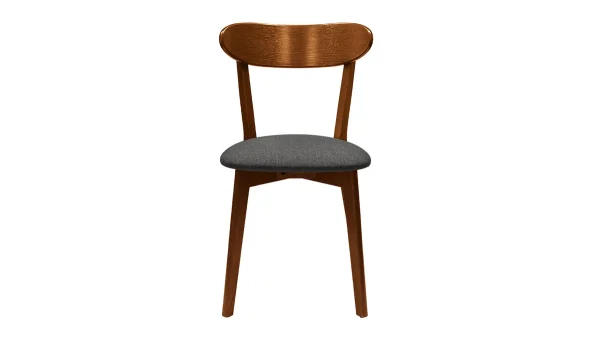 Protections acheteurs Chaises Vintage Bois Foncé Et Tissu Gris Foncé (lot De 2) DOVE 3