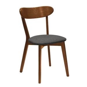 Protections acheteurs Chaises Vintage Bois Foncé Et Tissu Gris Foncé (lot De 2) DOVE 13