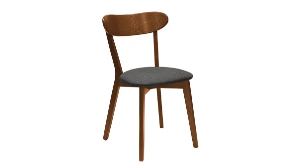 Protections acheteurs Chaises Vintage Bois Foncé Et Tissu Gris Foncé (lot De 2) DOVE 4