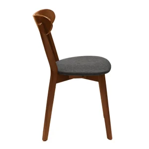 Protections acheteurs Chaises Vintage Bois Foncé Et Tissu Gris Foncé (lot De 2) DOVE 15