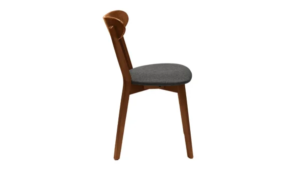 Protections acheteurs Chaises Vintage Bois Foncé Et Tissu Gris Foncé (lot De 2) DOVE 5