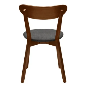 Protections acheteurs Chaises Vintage Bois Foncé Et Tissu Gris Foncé (lot De 2) DOVE 17