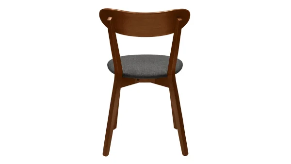 Protections acheteurs Chaises Vintage Bois Foncé Et Tissu Gris Foncé (lot De 2) DOVE 6
