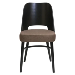 Chaises Vintage Bois Noir Et Tissu Marron (lot De 2) EDITO 11