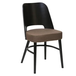 Chaises Vintage Bois Noir Et Tissu Marron (lot De 2) EDITO 13