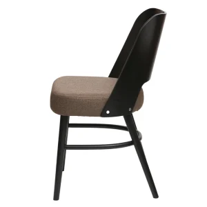 Chaises Vintage Bois Noir Et Tissu Marron (lot De 2) EDITO 15