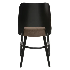 Chaises Vintage Bois Noir Et Tissu Marron (lot De 2) EDITO 17