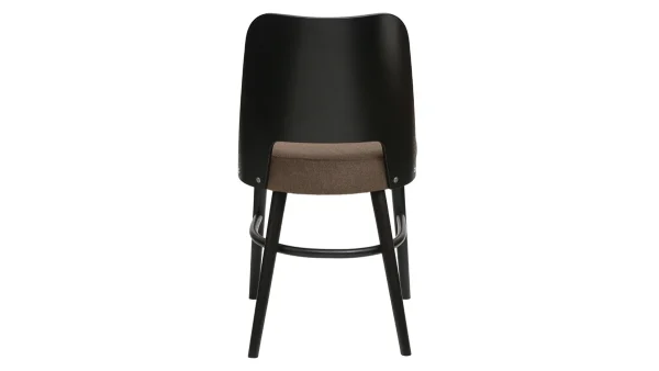 Chaises Vintage Bois Noir Et Tissu Marron (lot De 2) EDITO 6