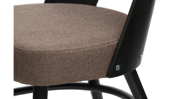 Chaises Vintage Bois Noir Et Tissu Marron (lot De 2) EDITO 7