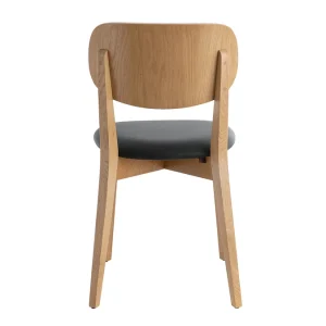 Chaises Vintage En Bois Clair Chêne Et Assise Noire (lot De 2) LUCIA Acheter Maintenant 17