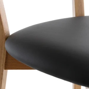 Chaises Vintage En Bois Clair Chêne Et Assise Noire (lot De 2) LUCIA Acheter Maintenant 19