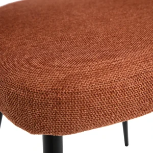 prix pas cher Chaises Vintage En Tissu Effet Velours Texturé Terre Brûlée Et Métal Noir (lot De 2) COSETTE 22