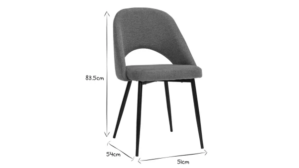 prix pas cher Chaises Vintage En Tissu Effet Velours Texturé Terre Brûlée Et Métal Noir (lot De 2) COSETTE 10