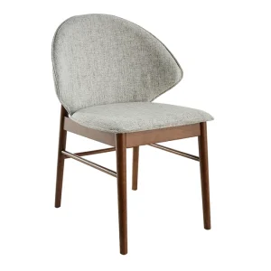 soldes en ligne Chaises Vintage En Tissu Gris Clair Et Bois Foncé (lot De 2) SPIKE 15