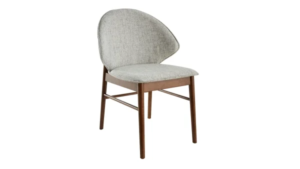 soldes en ligne Chaises Vintage En Tissu Gris Clair Et Bois Foncé (lot De 2) SPIKE 4