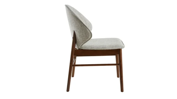 soldes en ligne Chaises Vintage En Tissu Gris Clair Et Bois Foncé (lot De 2) SPIKE 5