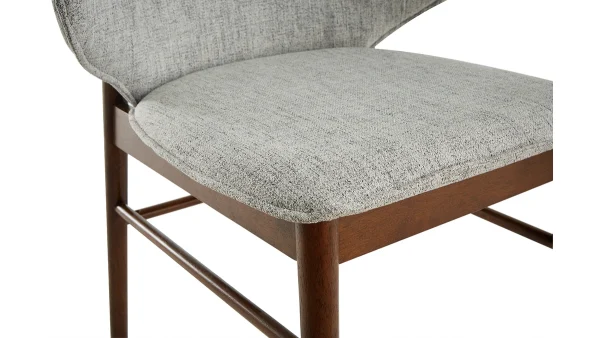 soldes en ligne Chaises Vintage En Tissu Gris Clair Et Bois Foncé (lot De 2) SPIKE 7